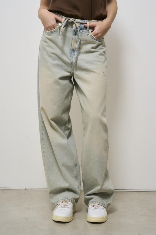 Jeans donna wide leg grigio - 2