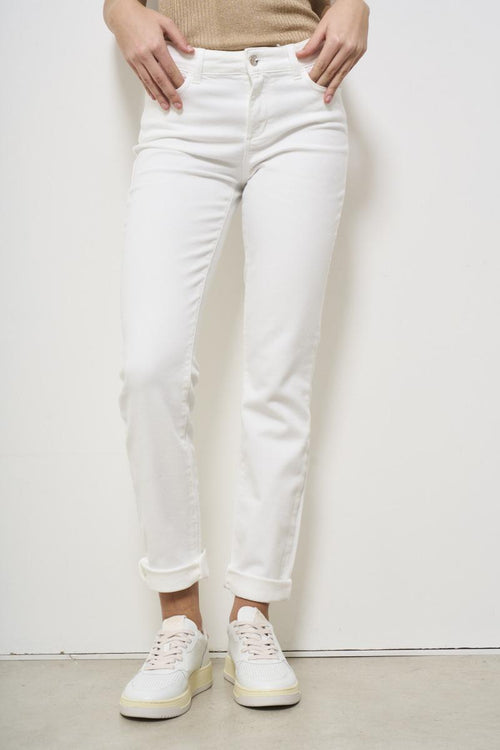 Jeans donna skinny in denim bianco