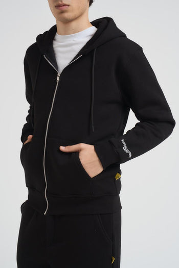 Felpa uomo con zip nera - 6