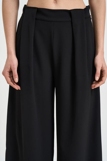Pantalone donna con pinces nero - 6