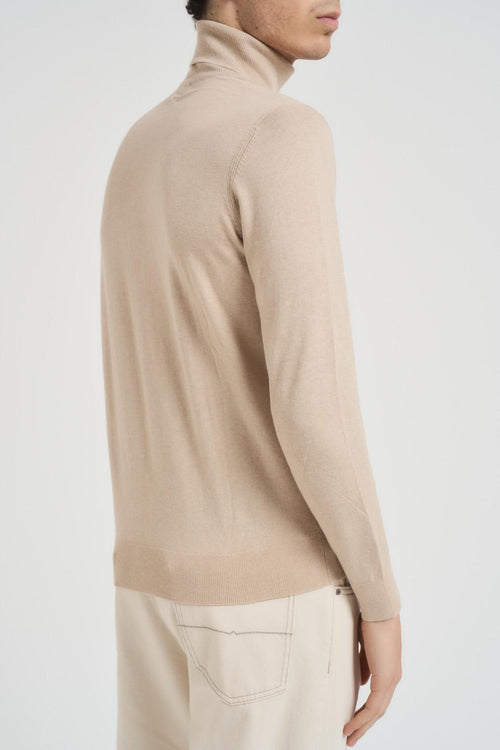 Maglia uomo collo alto beige - 2