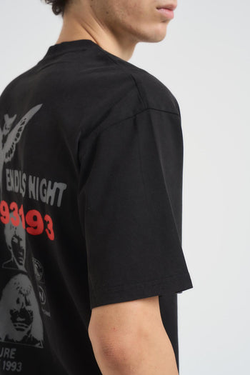T-shirt uomo girocollo nera con stampa - 5