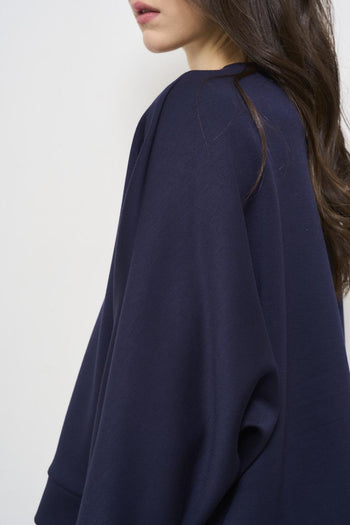 Felpa donna blu asimmetrica - 4
