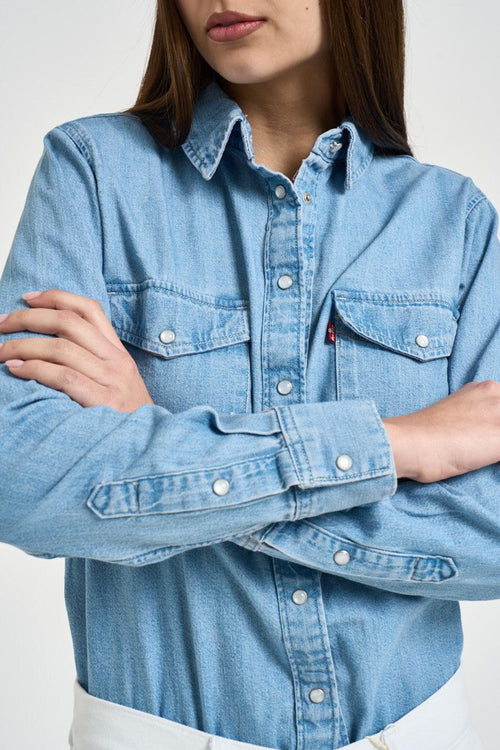 Camicia donna in denim lavaggio chiaro - 2