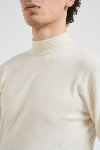 Maglia uomo mezzo collo bianca - 4