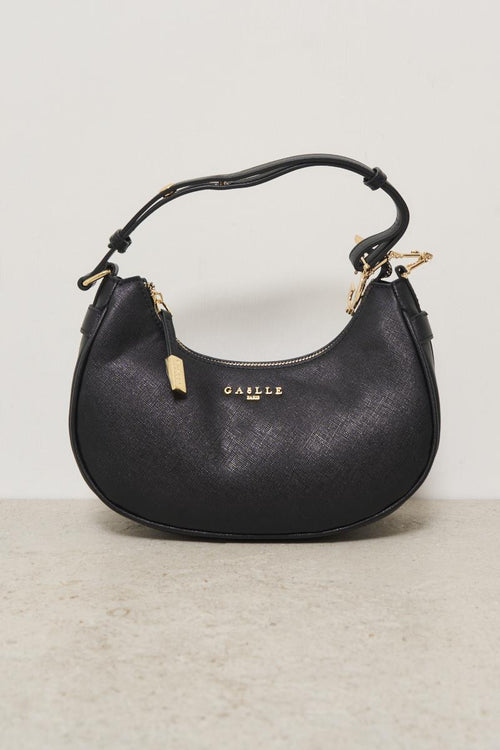 Black women's bag with logo accessory on shoulder strap - 1