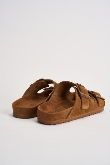 Sandalo donna in suede cammello - 6