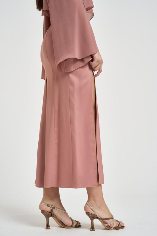 Gonna donna con spacchi rosa antico - 2