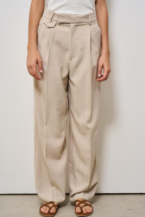 Pantalone donna a palazzo beige - 2