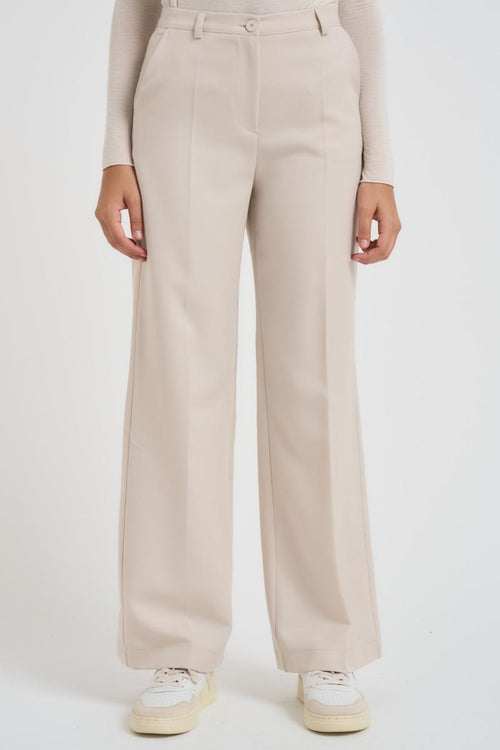 Pantalone donna a palazzo avorio