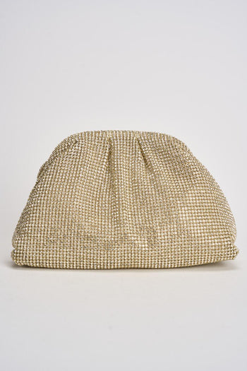 Pochette donna con strass oro - 4