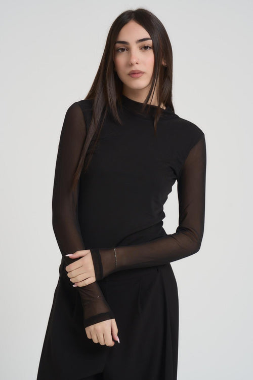 Maglia donna girocollo nera