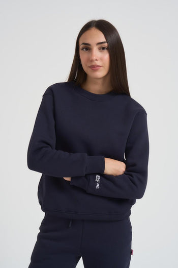 Felpa donna girocollo blu - 4