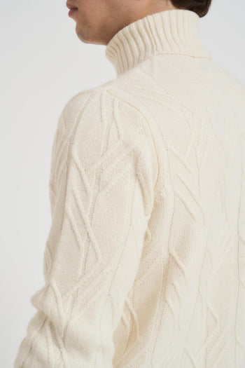 Maglia uomo collo alto panna - 4