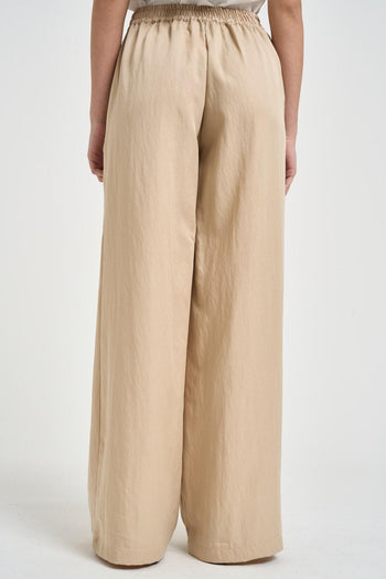 Pantalone donna fluido beige - 3