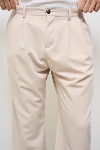 Pantalone uomo a palazzo panna - 7