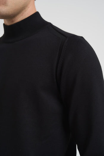 Maglia uomo mezzo collo nera - 5