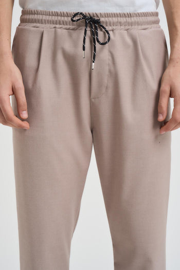 Pantalone uomo con coulisse beige - 4