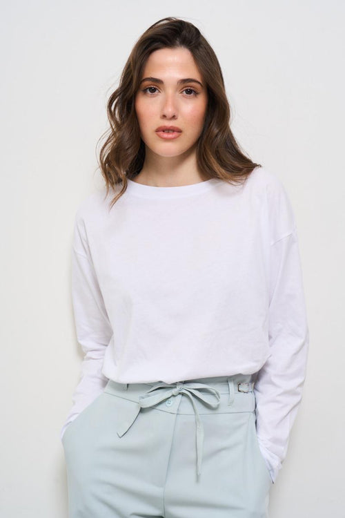 T-shirt donna girocollo bianca