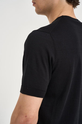 T-shirt uomo in maglia nera - 4