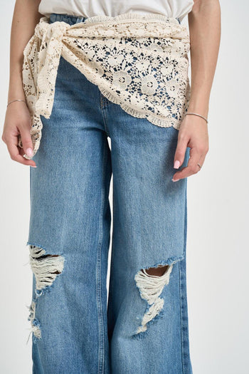 Jeans donna con strappi in denim - 6