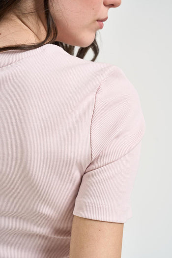 T-shirt donna con fiocchetti cipria - 4