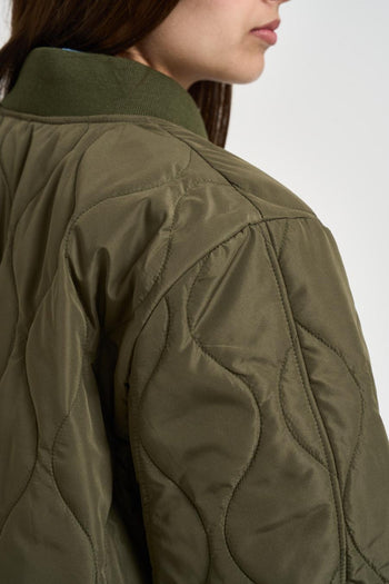 Bomber donna trapuntato verde - 5