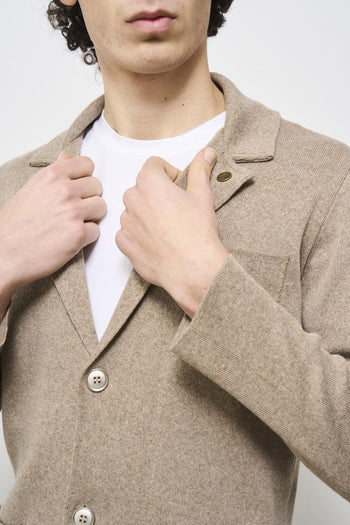 Giacca uomo in maglia tortora - 3