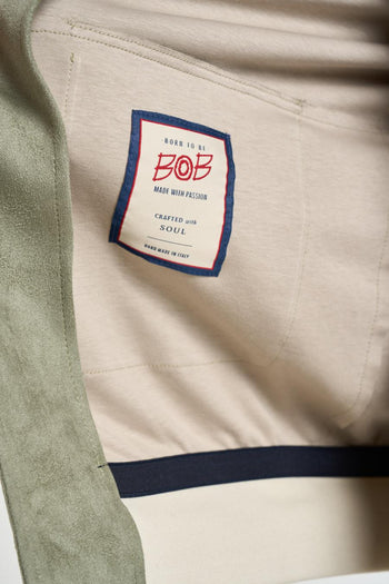 Giubbotto uomo scamosciato verde - 8