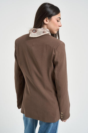 Giacca donna monopetto marrone - 3