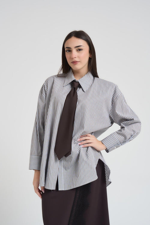 Camicia donna a righe moro - 2