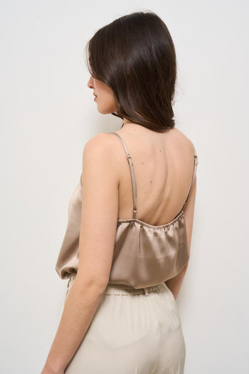 Top donna con fiocco beige - 3
