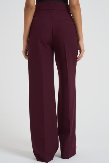 Pantalone donna dritto bordeaux - 4