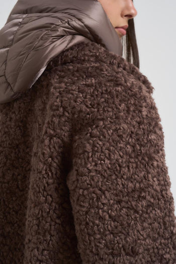 Cappotto donna marrone con pelliccia - 5