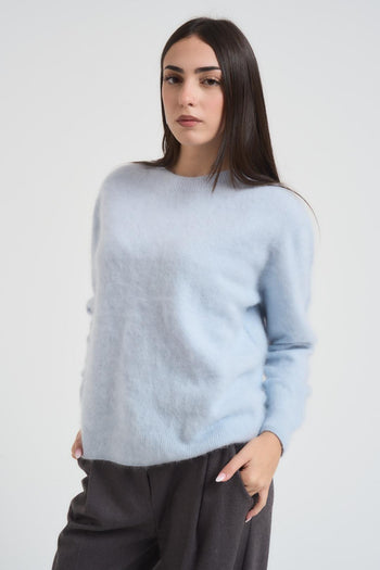 Maglia donna girocollo celeste - 3