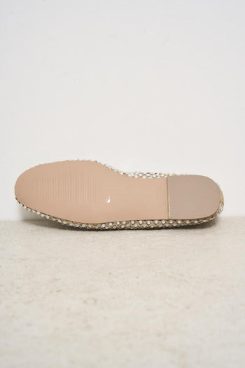 Ballerine donna panna con rete e strass - 6