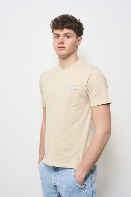 T-shirt uomo girocollo beige - 2