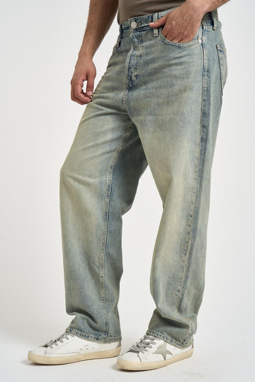 Jeans uomo wide leg in denim vissuto - 2