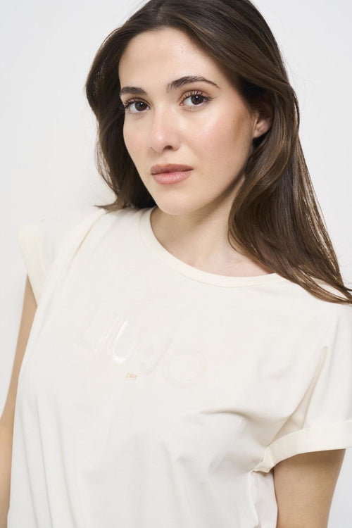 White women's t-shirt with front logo - 2