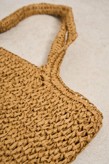Borsa donna in paglia cammello - 3