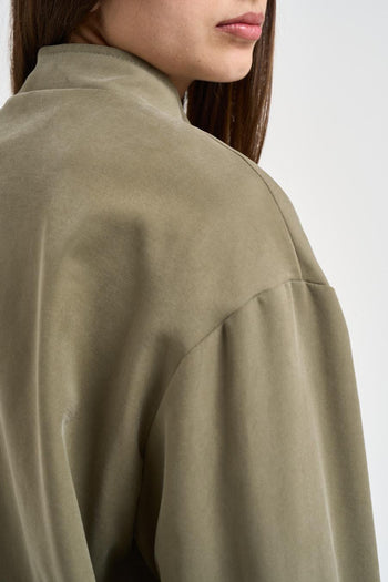 Bomber donna in nylon verde - 4