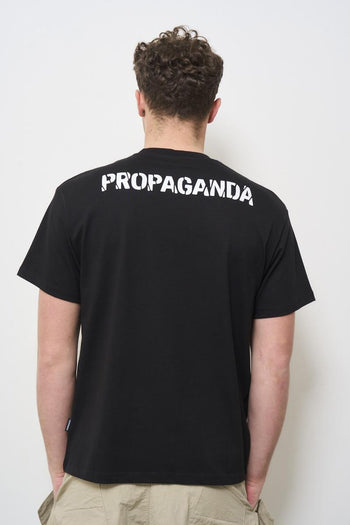 T-shirt uomo girocollo nera con stampa serpente - 4
