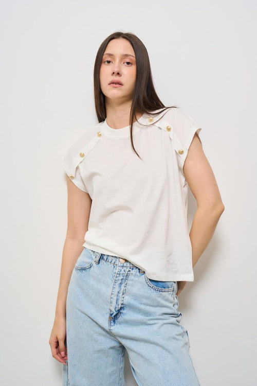 T-shirt donna girocollo bianca