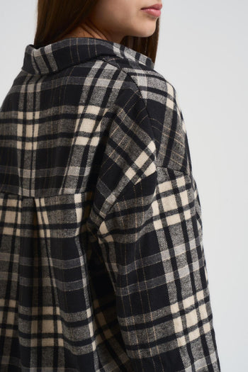 Camicia donna a quadri nera - 5