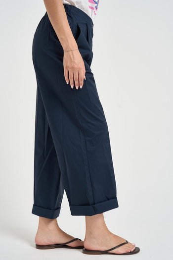 Pantalone donna con pinces blu - 4