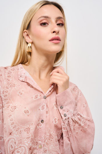 Camicia donna bandana rosa - 3