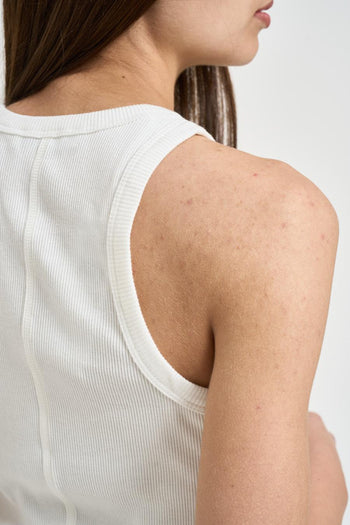Top donna a costine bianco - 4