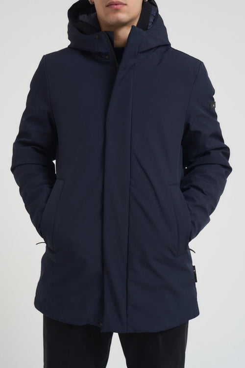 Giubbotto uomo con cappuccio blu notte