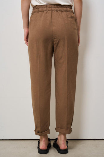 Pantalone donna regular marrone - 4