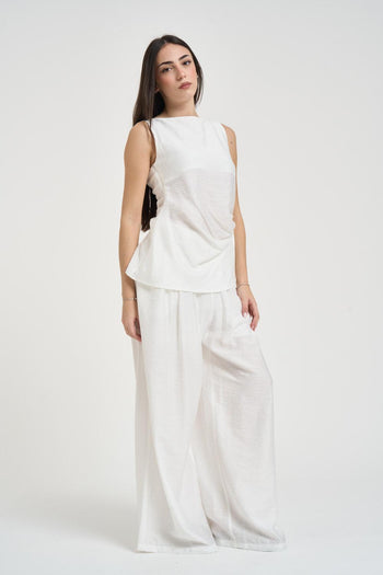 Top donna con nodo bianco - 6